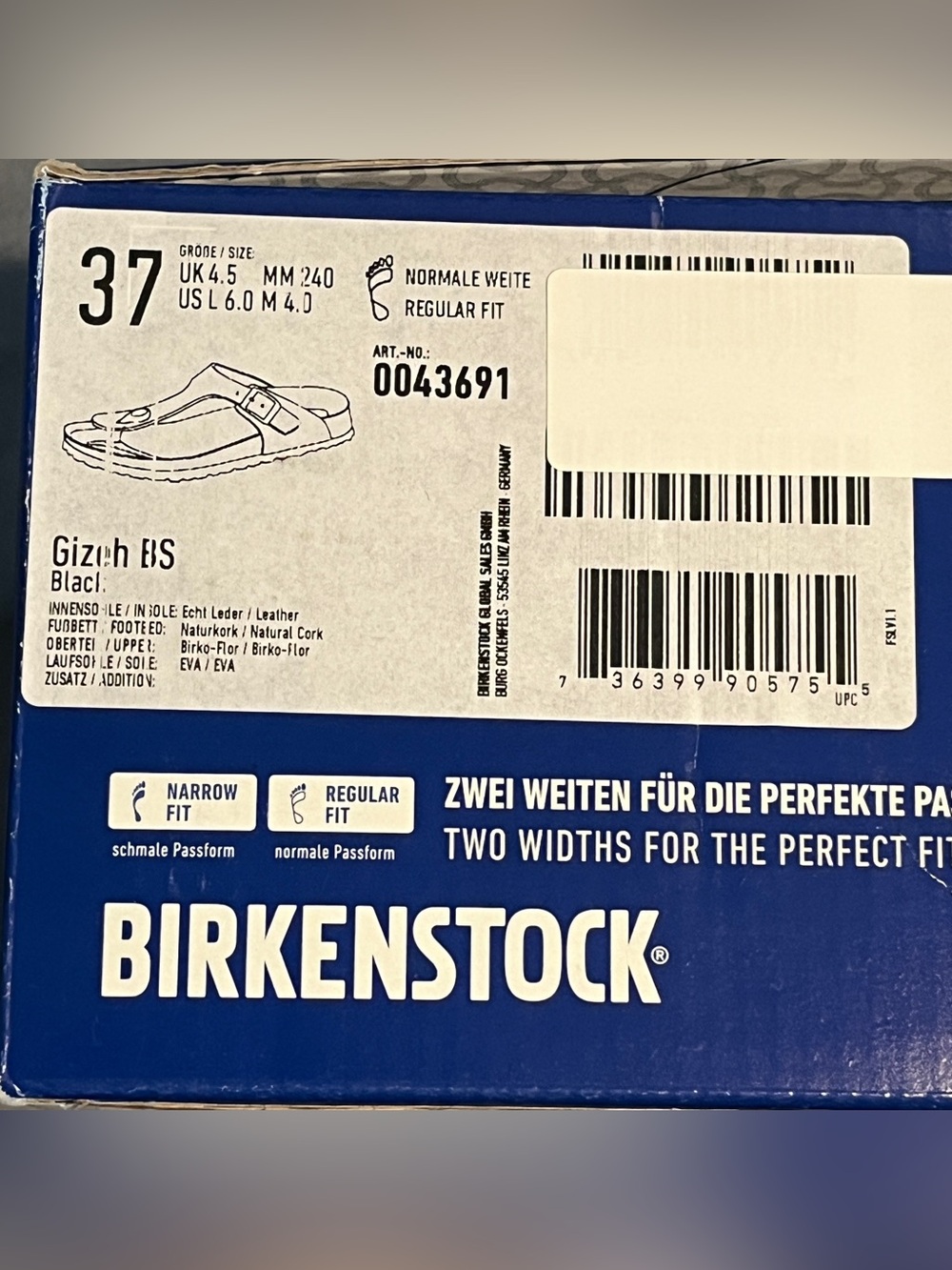 Birkenstock Women’s Gizeh Sandals Black Size 37 EU 6 US - Picture 13 of 13